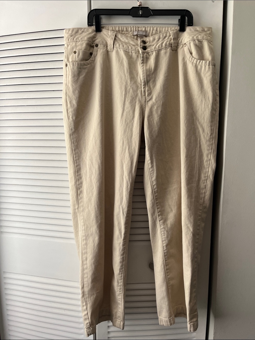 Woman Within Light Beige Denim High-Rise Wide Leg Size 20W